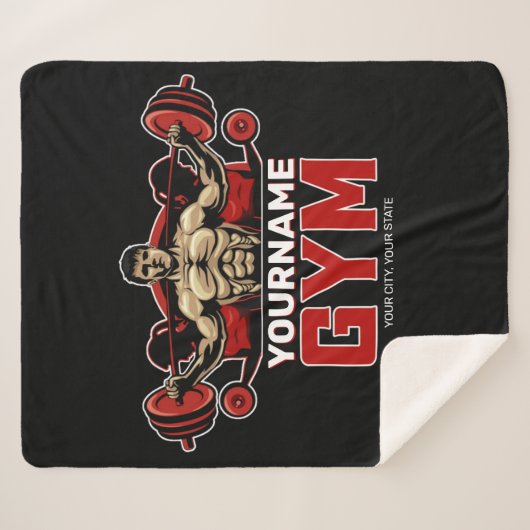 Aangepaste naam Fitness Home GYM Weight Lifting Sherpa Deken (Voorkant (horizontaal))