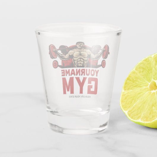Aangepaste naam Fitness Home GYM Weight Lifting Shot Glas (Achterkant)