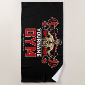 Aangepaste naam Fitness Home GYM Weight Lifting Strandlaken (Voorkant)