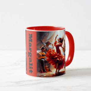 Aangepaste naam Flamenco Latina dansen Dans Spaans Mok