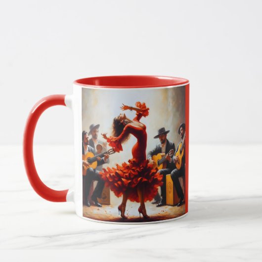Aangepaste Naam Flamenco Latina Dansen Dans Spaans Mok (Links)