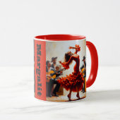 Aangepaste Naam Flamenco Latina Dansen Dans Spaans Mok (Voorkant rechts)