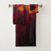 Aangepaste naam Flaming Basketball Bad Handdoek (Insitu)