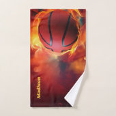 Aangepaste naam Flaming Basketball Bad Handdoek (Handdoek)