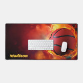 Aangepaste naam Flaming Basketball Bureaumat (Keyboard & Muis)
