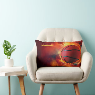 Aangepaste naam Flaming Basketball Kussen