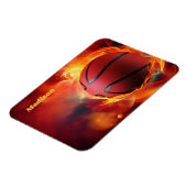 Aangepaste naam Flaming Basketball Magneet (Linkerzijde)