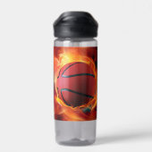 Aangepaste naam Flaming Basketball Waterfles (Achterkant)