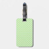 Aangepaste naam flamingo green polka stits bagagelabel (Achterkant verticaal)