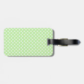 Aangepaste naam flamingo green polka stits bagagelabel (Achterkant horizontaal)