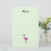 Aangepaste naam flamingo green polka stits briefpapier (Staand voorkant)