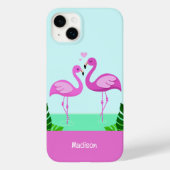 Aangepaste naam Flamingo Love Case-Mate iPhone Case (Achterkant)