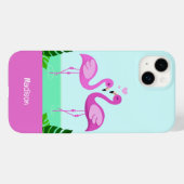 Aangepaste naam Flamingo Love Case-Mate iPhone Case (Achterkant (horizontaal))