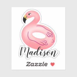 Aangepaste naam Flamingo Pool Float Sticker