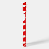 Aangepaste naam, Flashy rood en wit harten iPhone Hoesje (Rechterkant)
