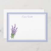 Aangepaste naam Flat Note Card-Lavender Notitiekaartje (Voorkant / Achterkant)