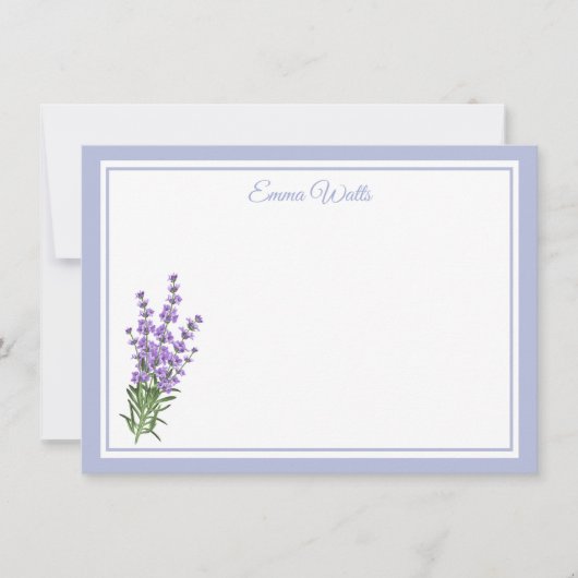 Aangepaste naam Flat Note Card-Lavender Notitiekaartje (Voorkant)