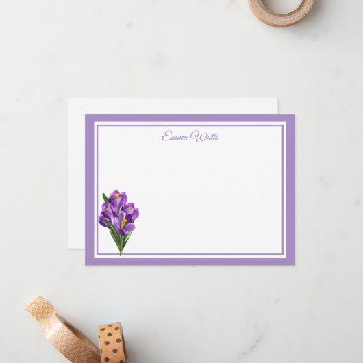 Aangepaste naam Flat Note Card Notitiekaartje (Voorkant / Achterkant in situ)