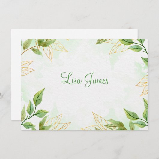 Aangepaste naam Flat Note Card Notitiekaartje (Voorkant / Achterkant)