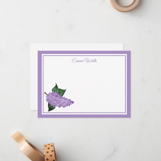 Aangepaste naam Flat Note Card Notitiekaartje (Voorkant / Achterkant in situ)