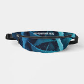 Aangepaste naam Floral BLUE ROOS Fanny Pack Heuptasje (Voorkant)