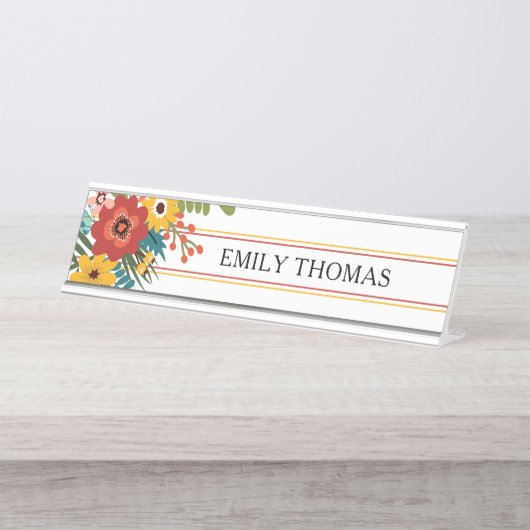 Aangepaste naam Floral Bureau Naambordje (Voorkant)