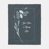 Aangepaste Naam Floral Lijst Fleece Deken (Voorkant)
