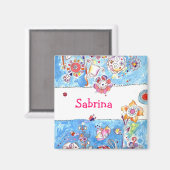 Aangepaste naam Floral Magnet (Voorkant / Achterkant)