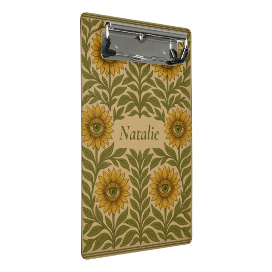  Aangepaste Naam Floral Mini Klembord (Schuin)