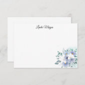 Aangepaste naam Floral Note Card Notitiekaartje (Voorkant / Achterkant)