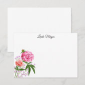 Aangepaste naam Floral Note Card Notitiekaartje (Voorkant / Achterkant)