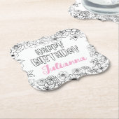 Aangepaste Naam Floral Onderzetter (Gekanteld)