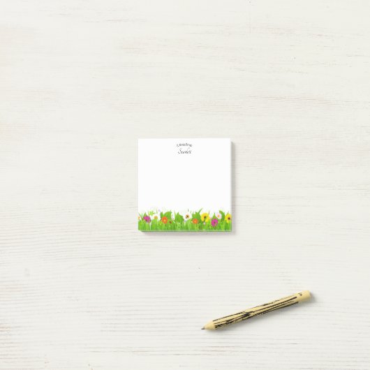 Aangepaste naam Floral Post-it® Notes (Op bureau)