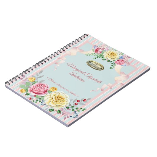 Aangepaste naam Floral Quote Notitieboek (Linkerzijde)