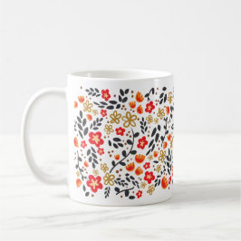 Aangepaste naam  Floral Red Colorful Girly Mok