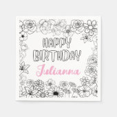 Aangepaste naam Floral servetten (Voorkant)