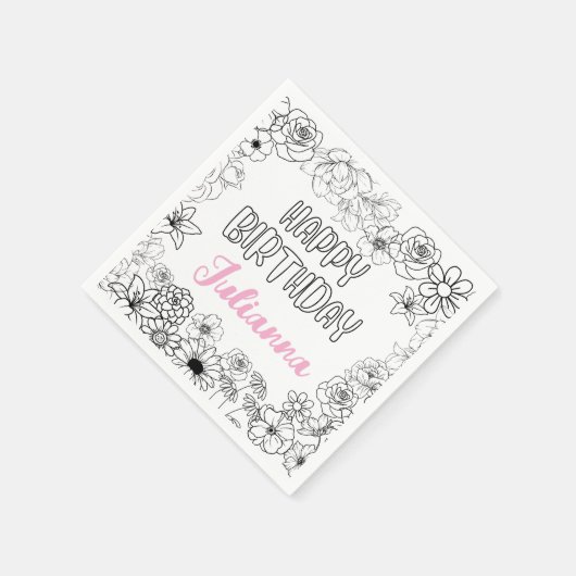 Aangepaste naam Floral servetten (Hoek)