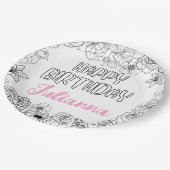 Aangepaste naam Floral servetten Papieren Bordje (Gekanteld)