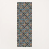 Aangepaste naam Floral Tegel Pattern Faux Ceramic Yogamat (Voorkant)