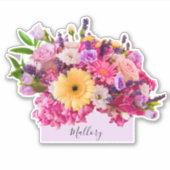 Aangepaste naam Floral Waterverf Beauty Sticker (Voorkant)