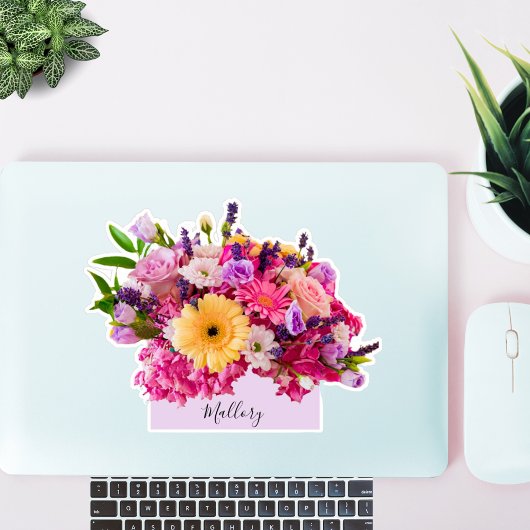 Aangepaste naam Floral Waterverf Beauty Sticker