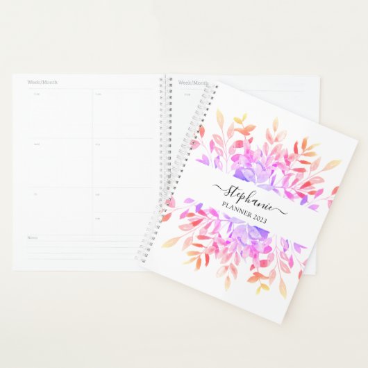 Aangepaste naam Floral Waterverf Planner (Display)