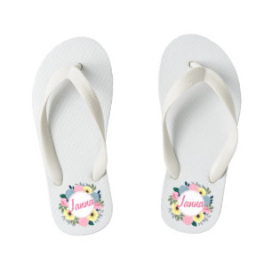 Aangepaste naam Floral Wreated Teenslippers