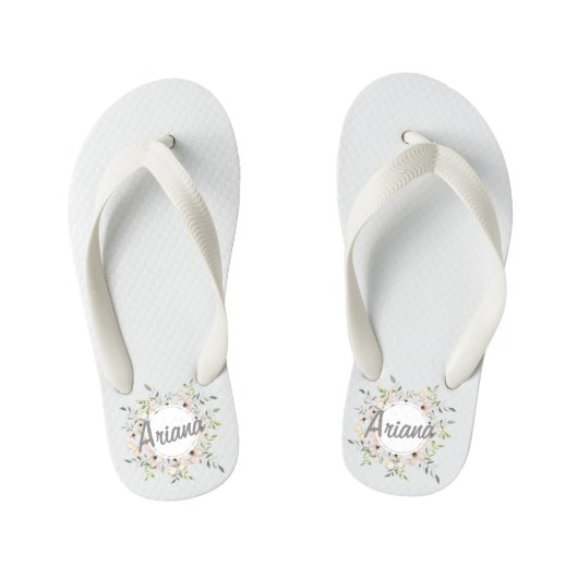 Aangepaste naam Floral Wreated Teenslippers (Voetbed)