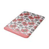 Aangepaste naam florale naadloos patroon roze badmat (Gekanteld)