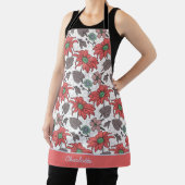 Aangepaste naam florale naadloos patroon roze schort (Insitu)