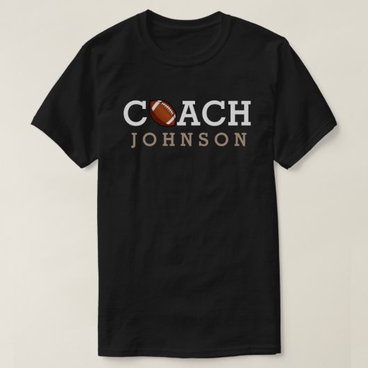 Aangepaste naam football Coach T-shirt (Design voorkant)