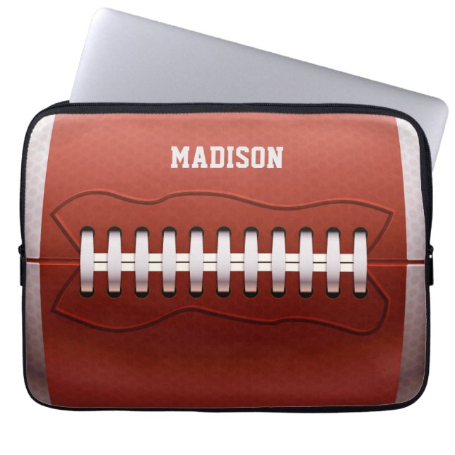 Aangepaste naam Football laptophoezen Laptop Sleeve (Voorkant)