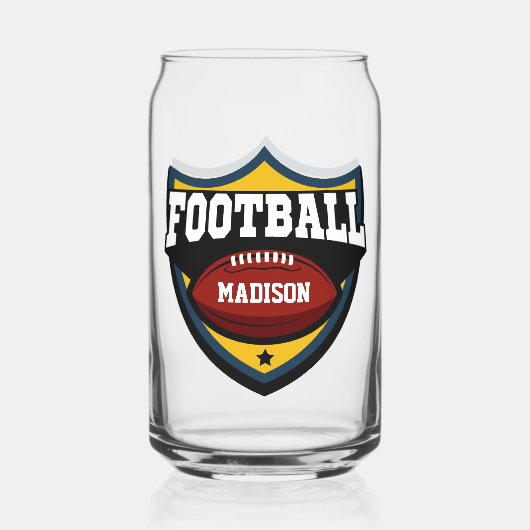 Aangepaste naam Football Logo Blikvorm Glas (Achterkant)