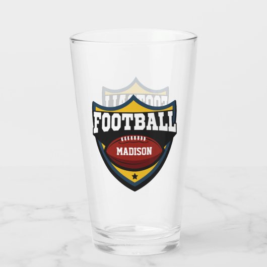 Aangepaste naam Football Logo Glas (Achterkant)